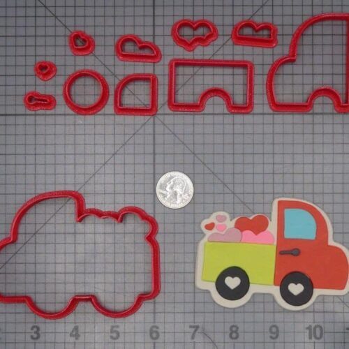 Valentines - Heart Trucks 266-J976 Cookie Cutter Set