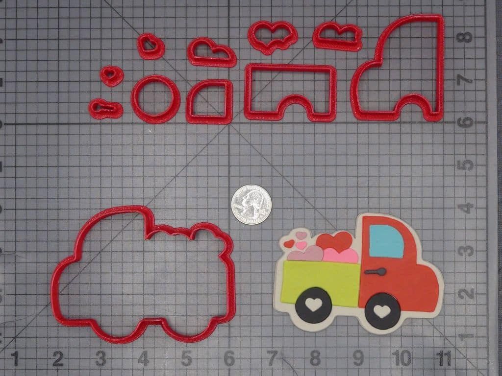 Valentines - Heart Trucks 266-J976 Cookie Cutter Set