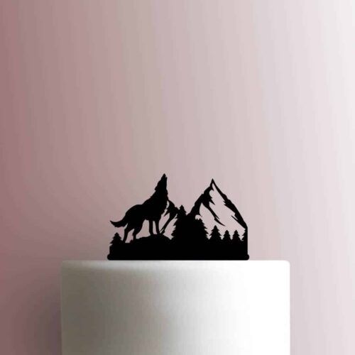 Wolf in Mountains 225-B711 Cake Topper