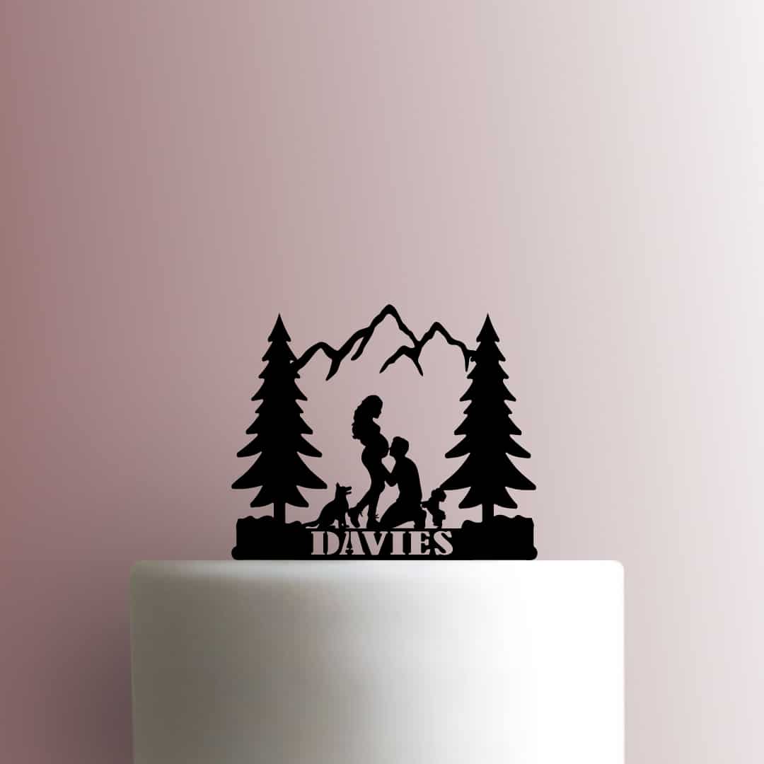 Custom Mountain Pregnant Name 225-B838 Cake Topper