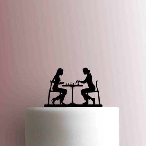 Women Playing Chess 225-B735 Cake Topper