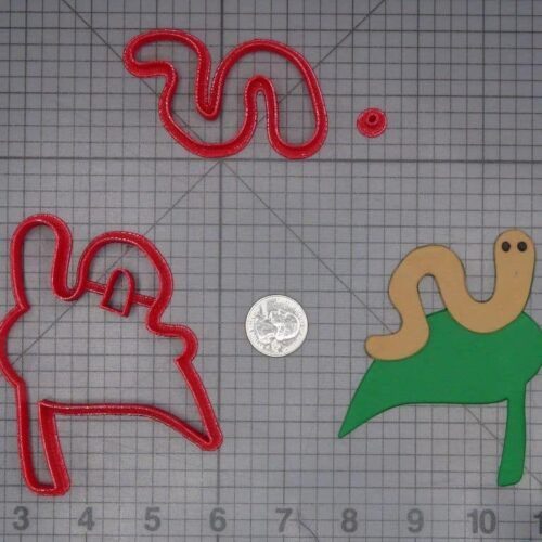 Worm on Leaf 266-K193 Cookie Cutter Set