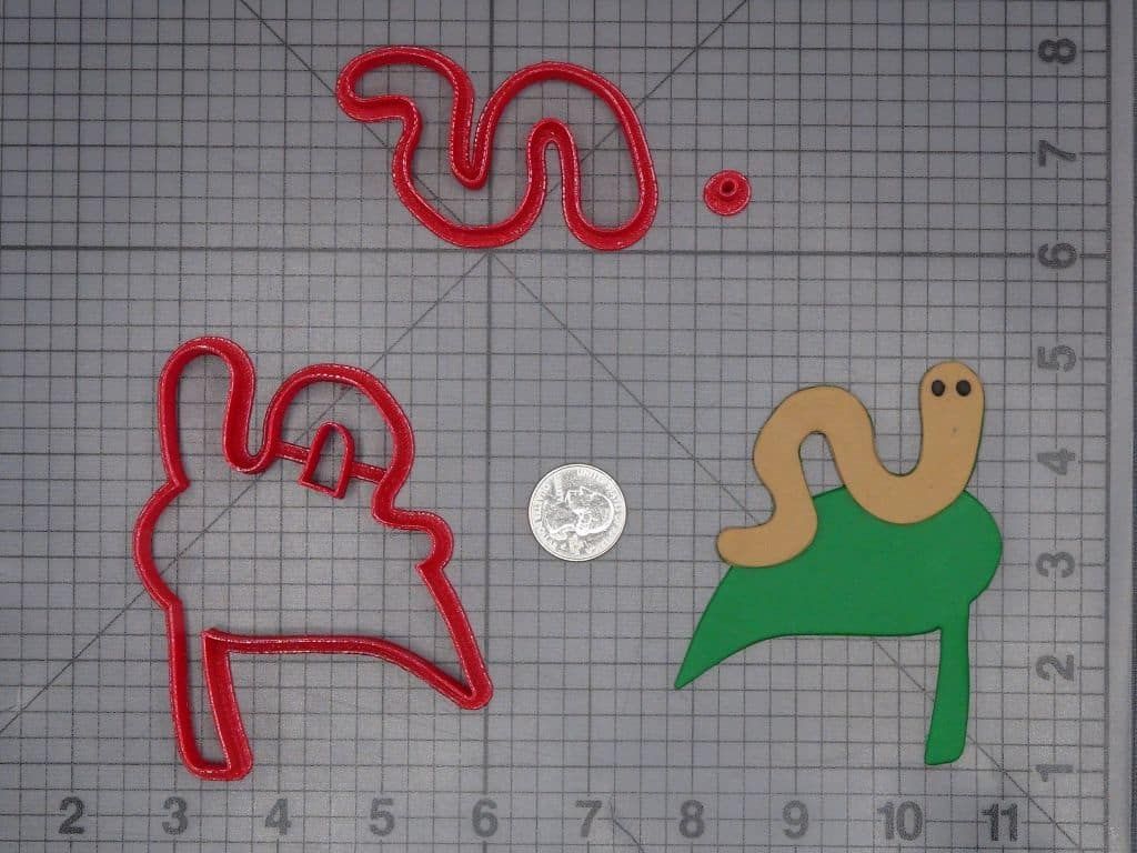 Worm on Leaf 266-K193 Cookie Cutter Set