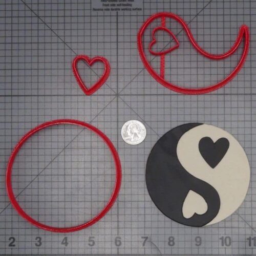 Yin and Yang Hearts 266-J973 Cookie Cutter Set