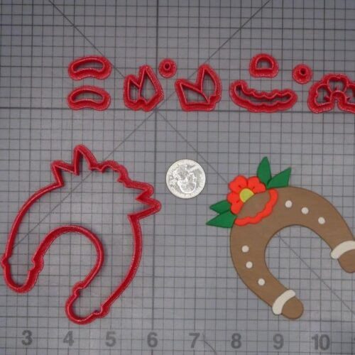 Horseshoe with Flower 266-K258 Cookie Cutter Set