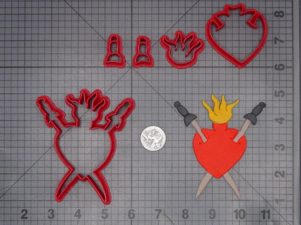 Swords and Heart 266-K325 Cookie Cutter Set
