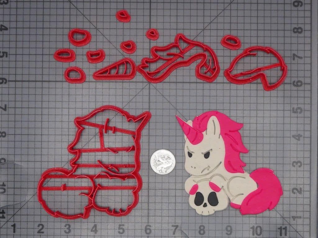Unicorn with Skull 266-K467 Cookie Cutter Set