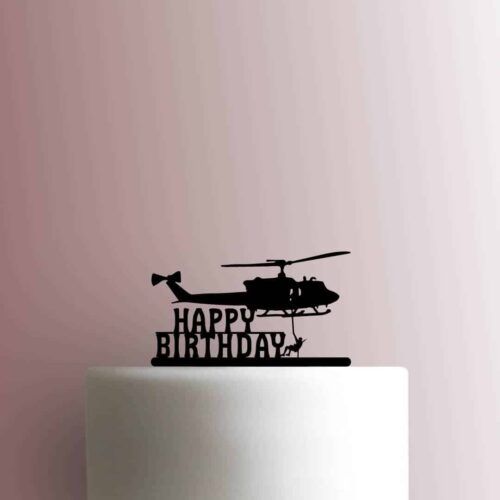 Army Helicopter Happy Birthday 225-B871 Cake Topper