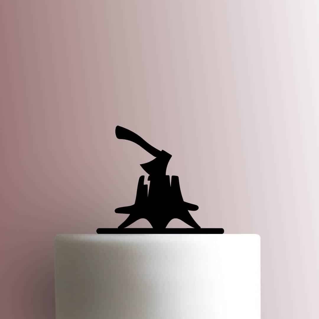 Axe in Tree Trunk 225-B807 Cake Topper