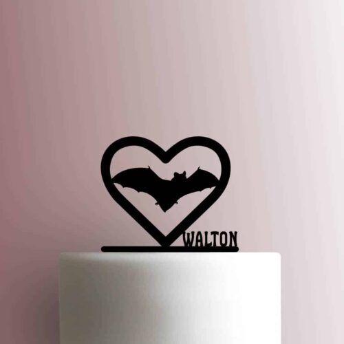 Custom Bat Heart Name 225-B875 Cake Topper