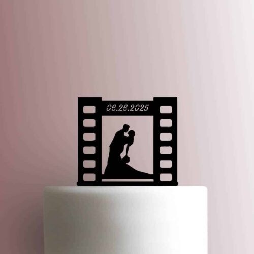 Custom Camera Film Wedding Couple Date 225-B937 Cake Topper