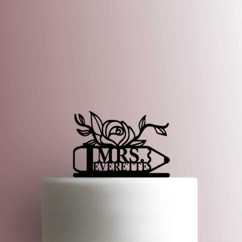 Custom Teacher Pencil Name 225-B957 Cake Topper