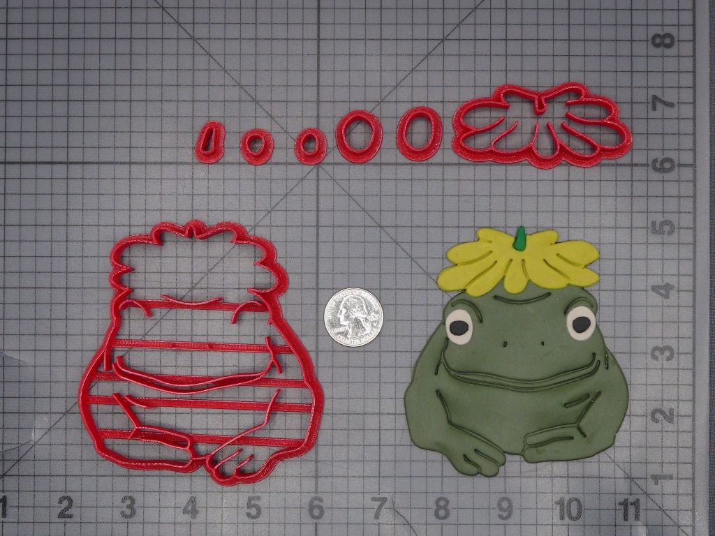 Frog with Flower 266-K490 Cookie Cutter Set