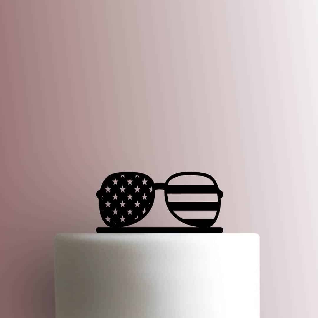 4th of July - American Flag Sunglasses 225-B981 Cake Topper