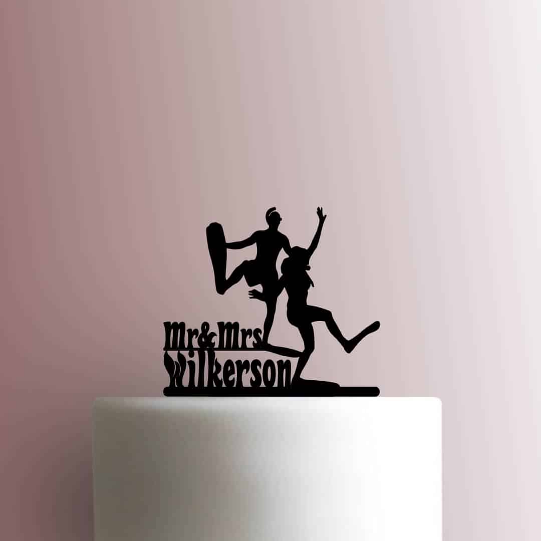 Custom Couple on Vacation Scuba Name 225-B979 Cake Topper