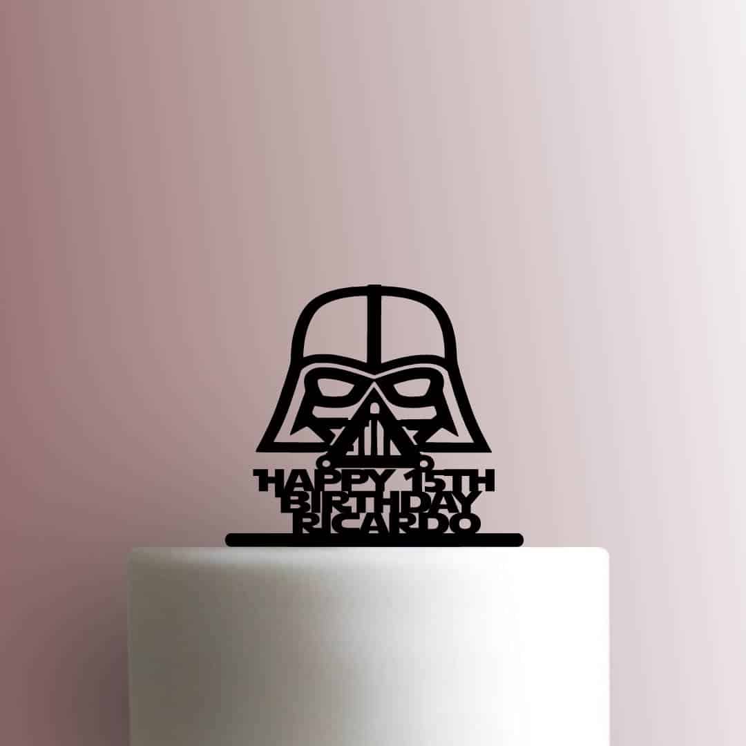 Custom Star Wars - Darth Vader Happy Birthday Age and Name 225-B974 Cake Topper
