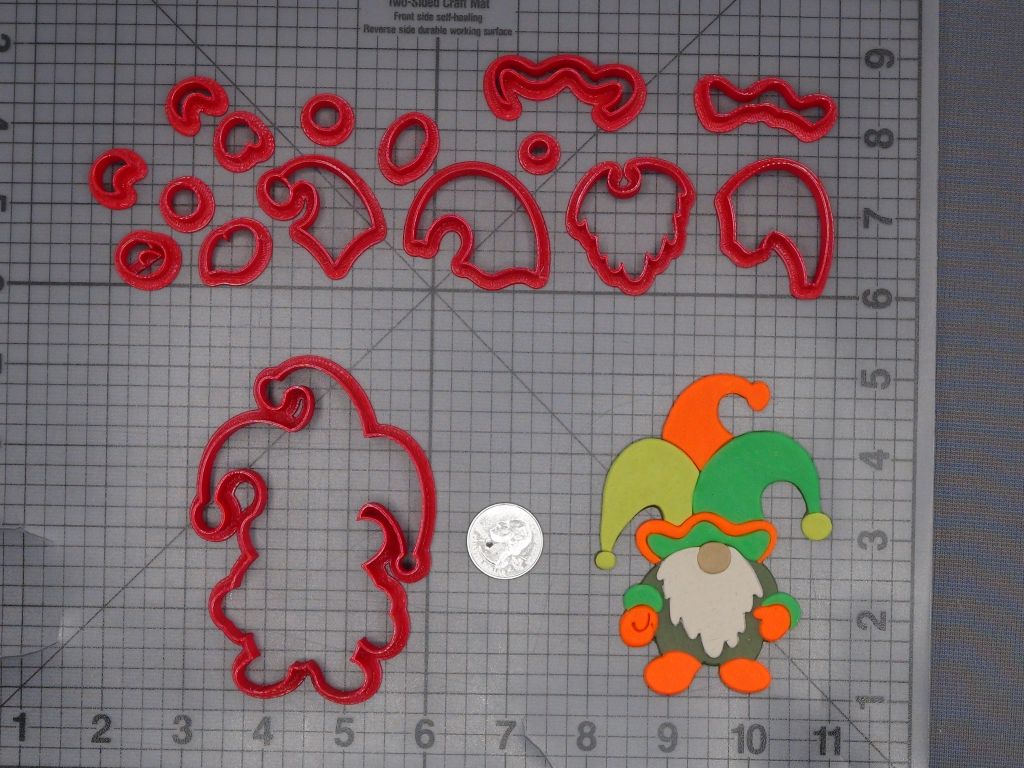 Mardi Gras Jester Gnome 266-K598 Cookie Cutter Set