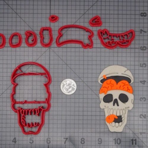 Skull Brain 266-K706 Cookie Cutter Set