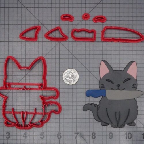 Cat with Knife 266-H100 Cookie Cutter Set