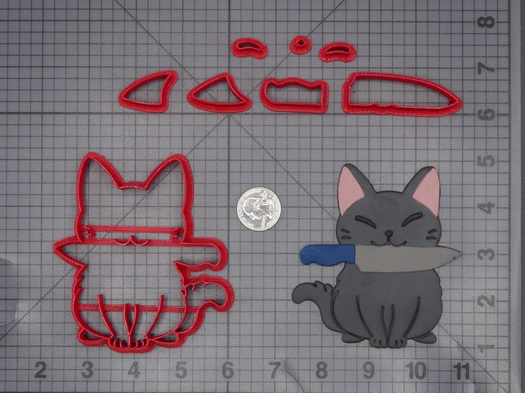 Cat with Knife 266-H100 Cookie Cutter Set