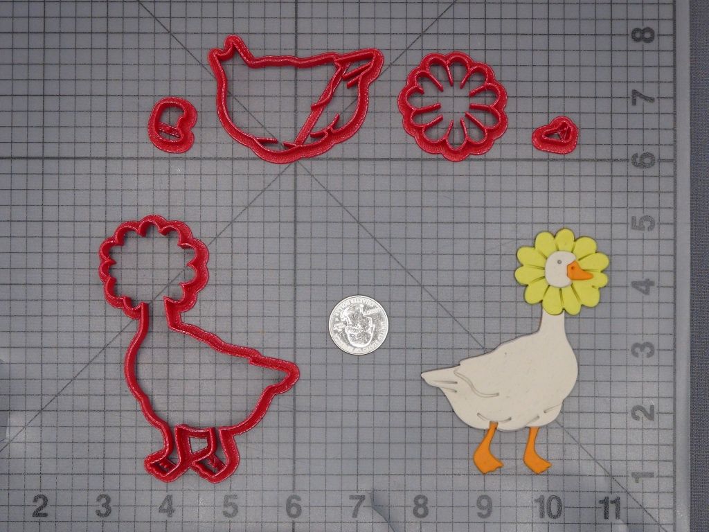 Goose with Flower 266-K753 Cookie Cutter Set