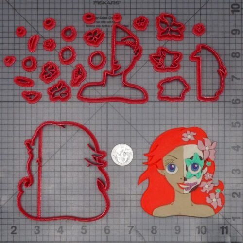 Little Mermaid - Ariel Sugar Skull Head 266-F649 Cookie Cutter Set