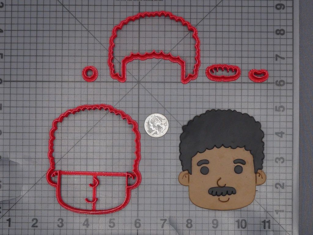 Man Afro Head 266-K752 Cookie Cutter Set