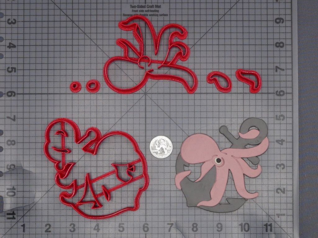 Octopus with Anchor 266-K750 Cookie Cutter Set