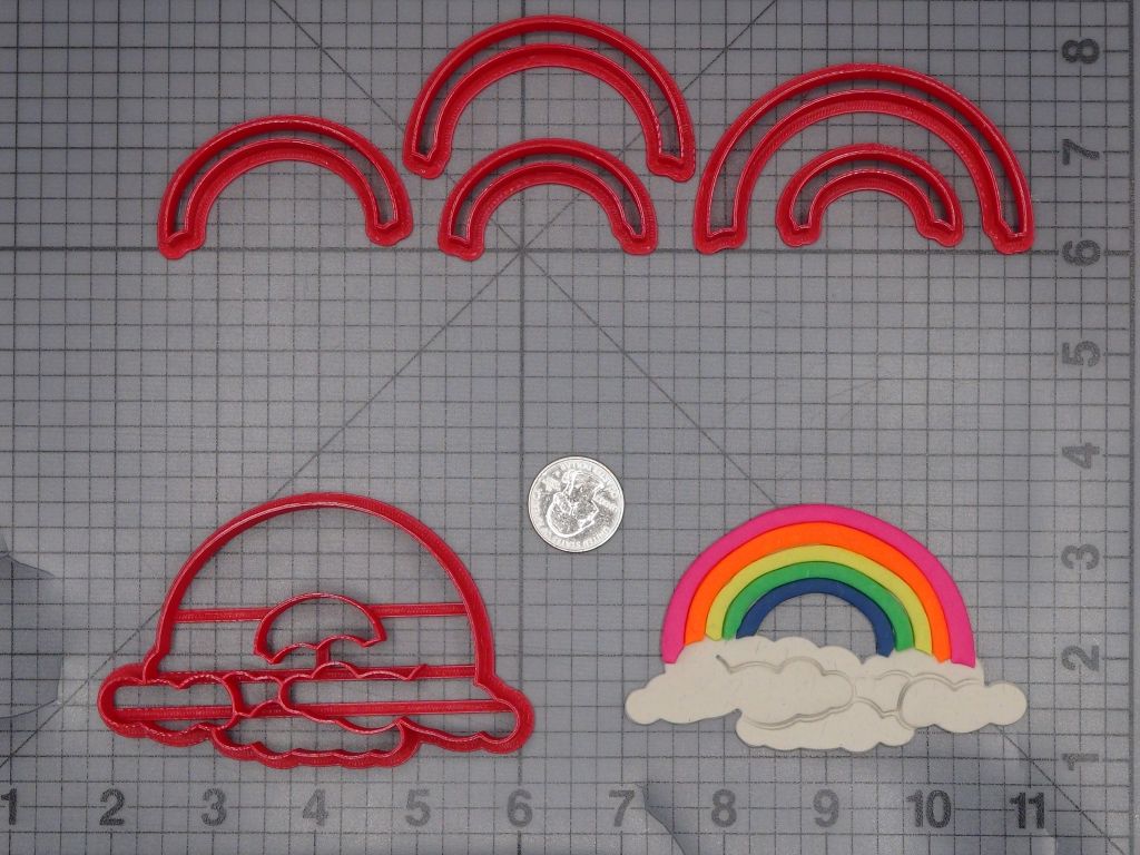 Rainbow with Clouds 266-K858 Cookie Cutter Set