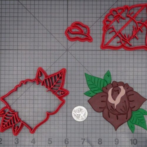 Rose Flower 266-K665 Cookie Cutter Set