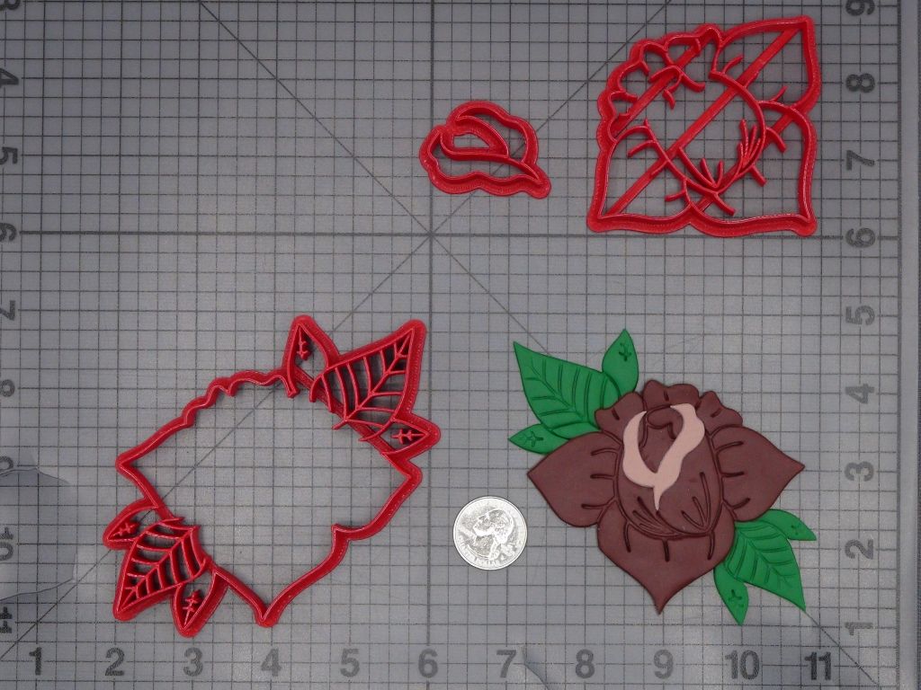 Rose Flower 266-K665 Cookie Cutter Set