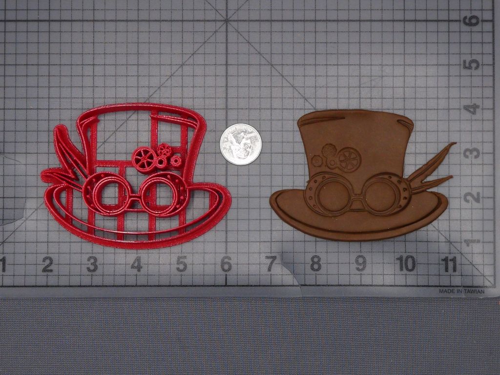 Steampunk - Top Hat And Glasses 266-K690 Cookie Cutter