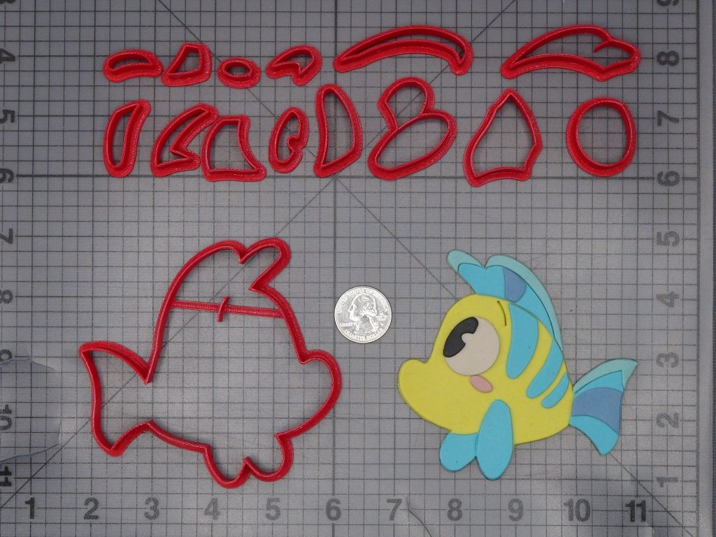 The Little Mermaid - Flounder Fish 266-K846 Cookie Cutter Set