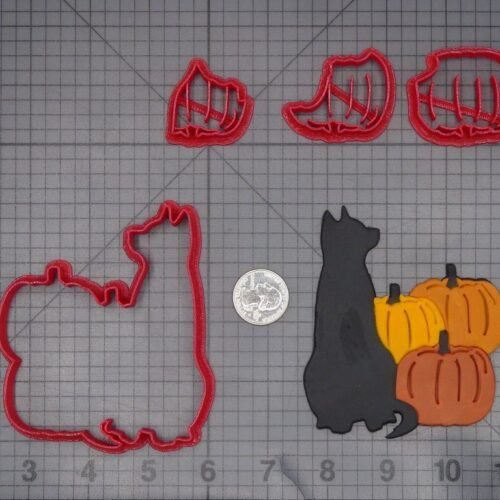 Cat with Pumpkins 266-K991 Cookie Cutter Set