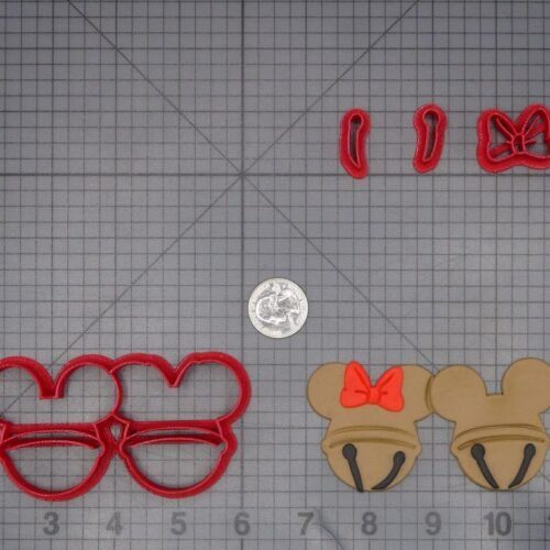 Christmas - Minnie Mouse and Mickey Mouse Bells 266-L126 Cookie Cutter Set