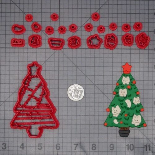 Christmas Tree Cats 266-L070 Cookie Cutter Set