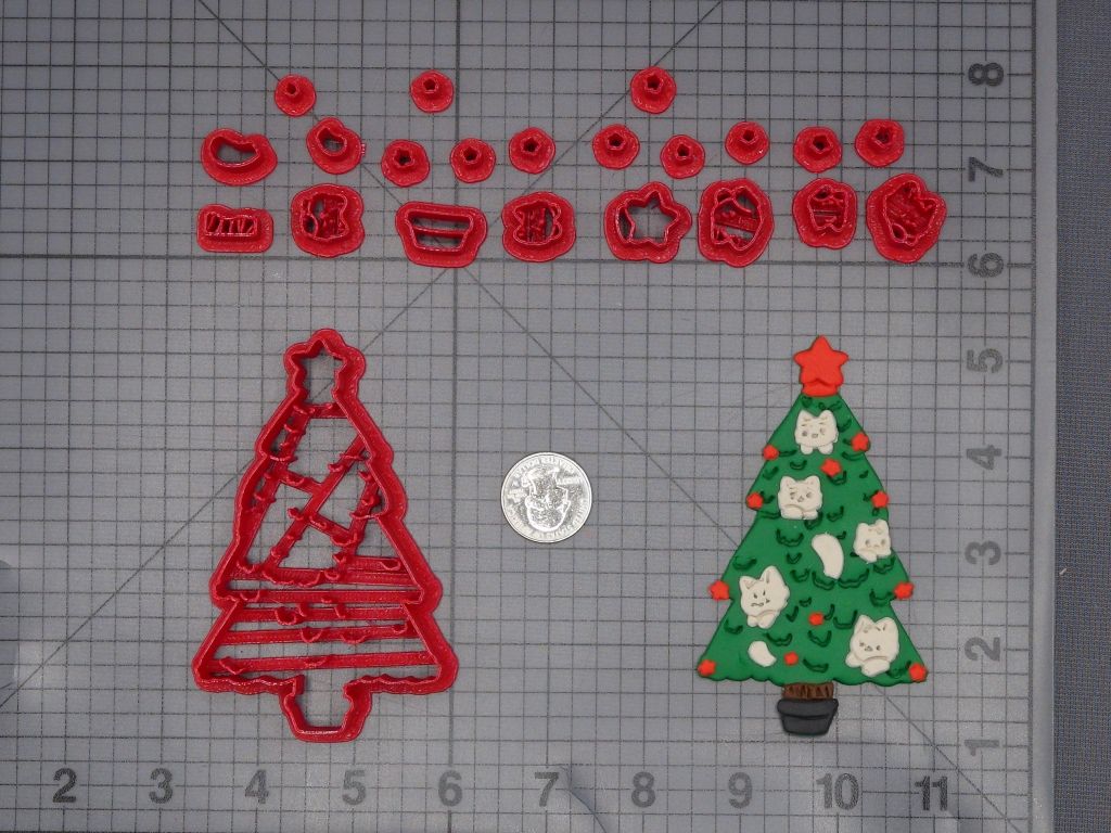 Christmas Tree Cats 266-L070 Cookie Cutter Set