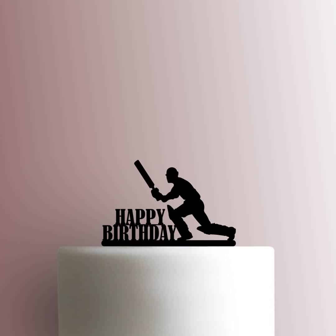 Cricket Player Happy Birthday 225-C028 Cake Topper