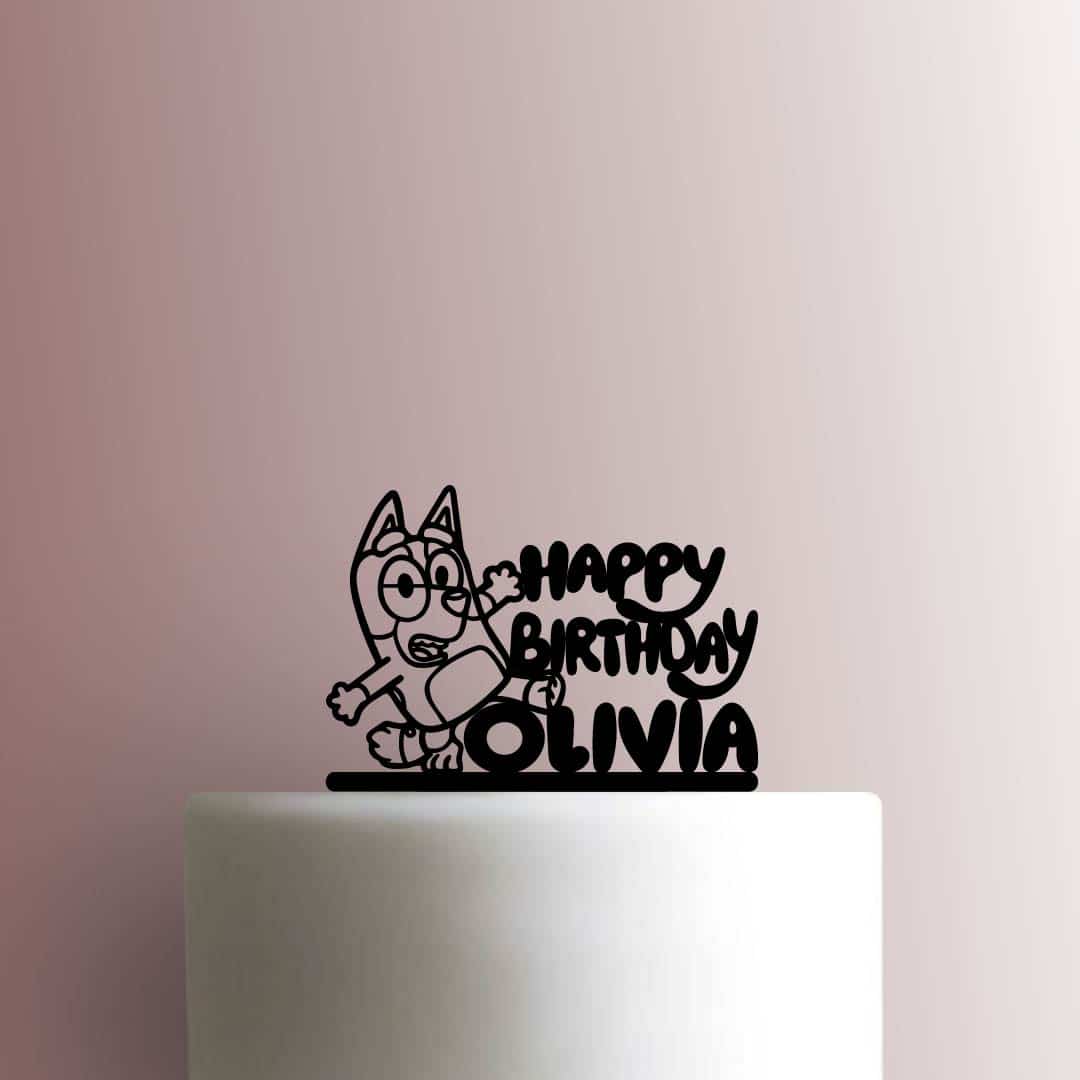Custom Bluey - Bingo Happy Birthday Name 225-C026 Cake Topper