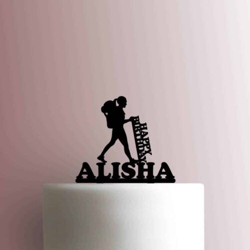 Custom Hiker Happy Birthday Name 225-C067 Cake Topper