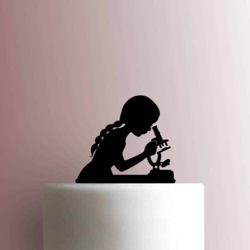 Girl Looking Into Microscope 225-C021 Cake Topper
