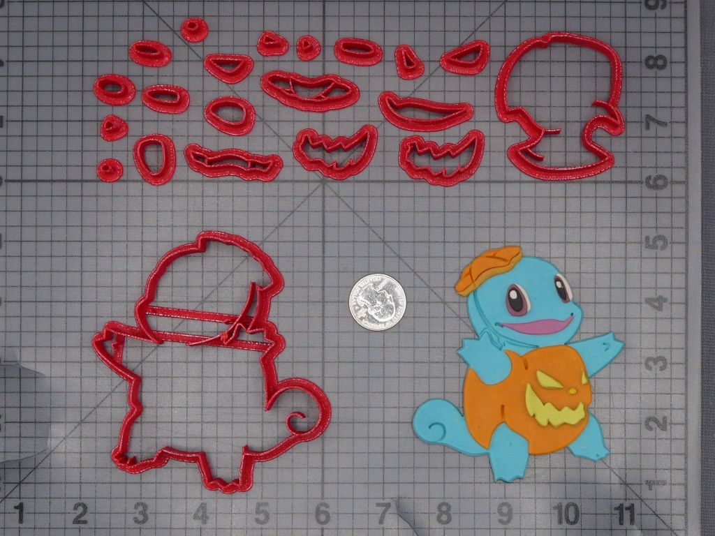 Halloween - Pokemon - Squirtle Jack O Lantern Body 266-L122 Cookie Cutter Set