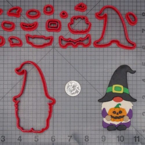 Halloween - Witch Gnome with Jack O Lantern 266-L064 Cookie Cutter Set