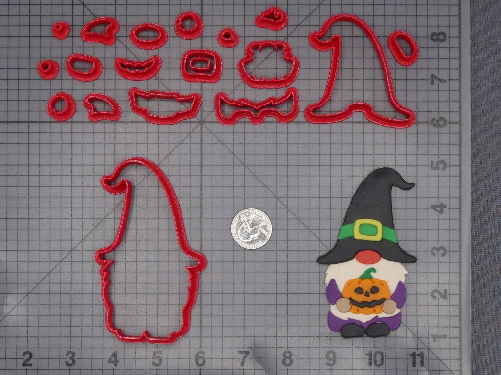 Halloween - Witch Gnome with Jack O Lantern 266-L064 Cookie Cutter Set
