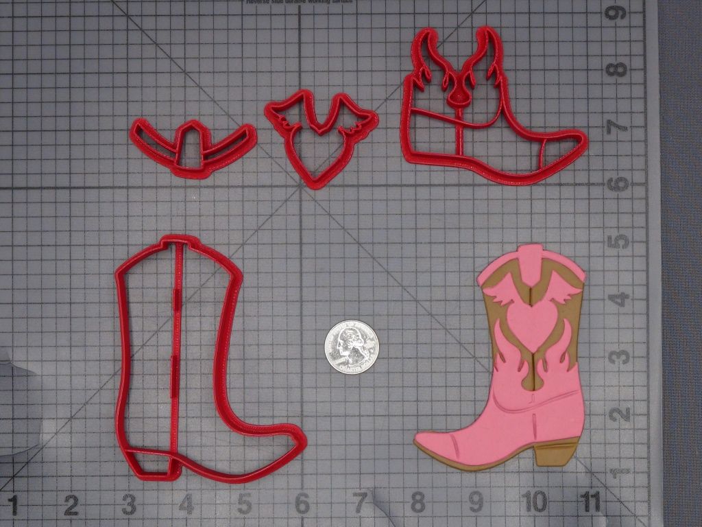 Heart Cowboy Boot 266-K883 Cookie Cutter Set