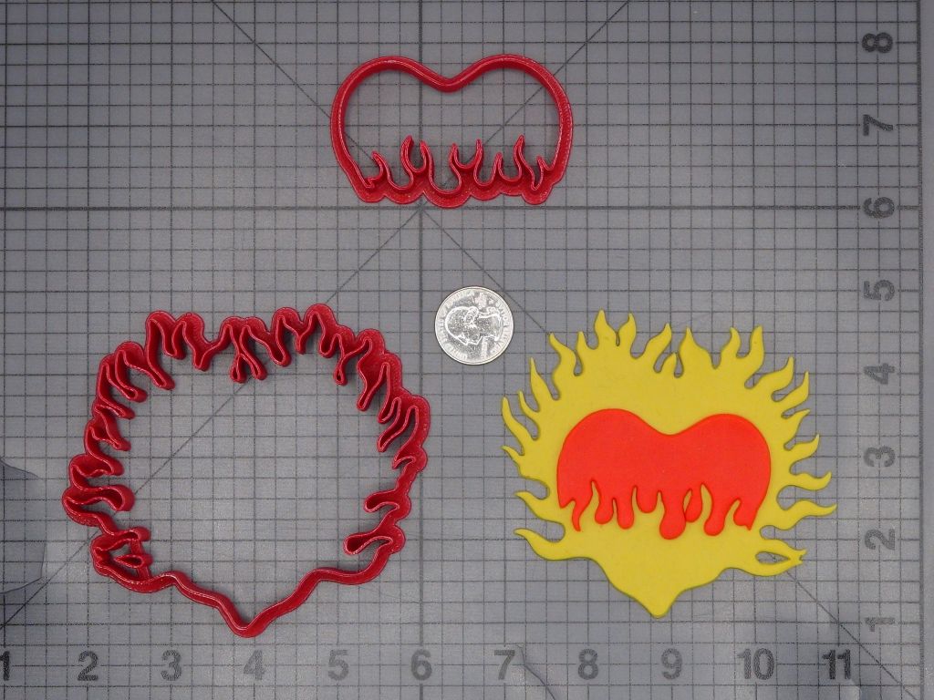 Heart in Flames 266-K956 Cookie Cutter Set