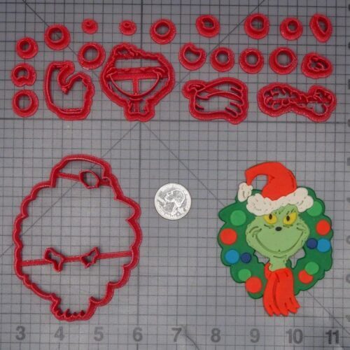 How the Grinch Stole Christmas - Grinch in Wreath 266-L128 Cookie Cutter Set