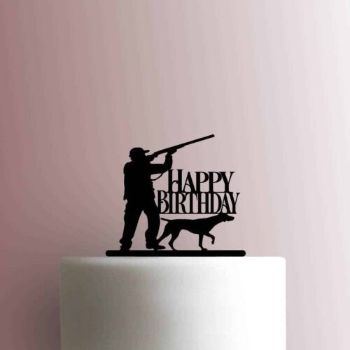 Hunter with Dog Happy Birthday 225-C030 Cake Topper