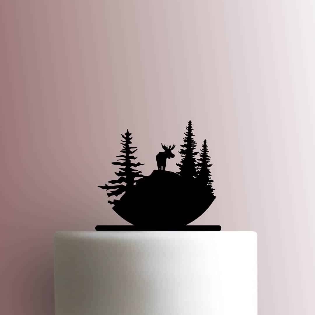 Moose in Forest 225-B922 Cake Topper