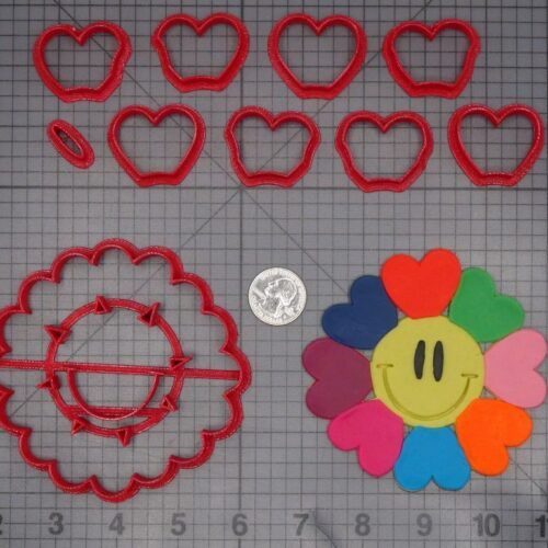 Smiley Face Heart 266-K922 Cookie Cutter Set